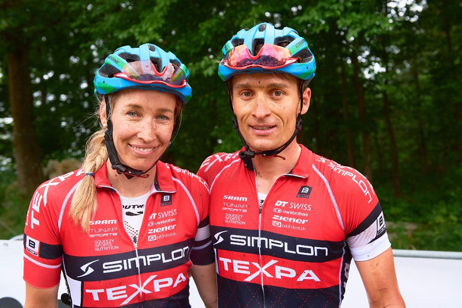 Matthias Leisling (Sieger Xtrem)) und Katharina Alberti (Siegerin Classic)/Foto: Team Texpa-Simplon